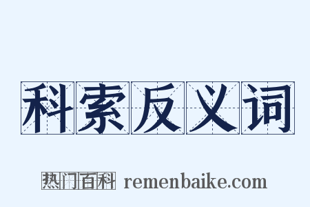 科索反义词是什么意思的图片